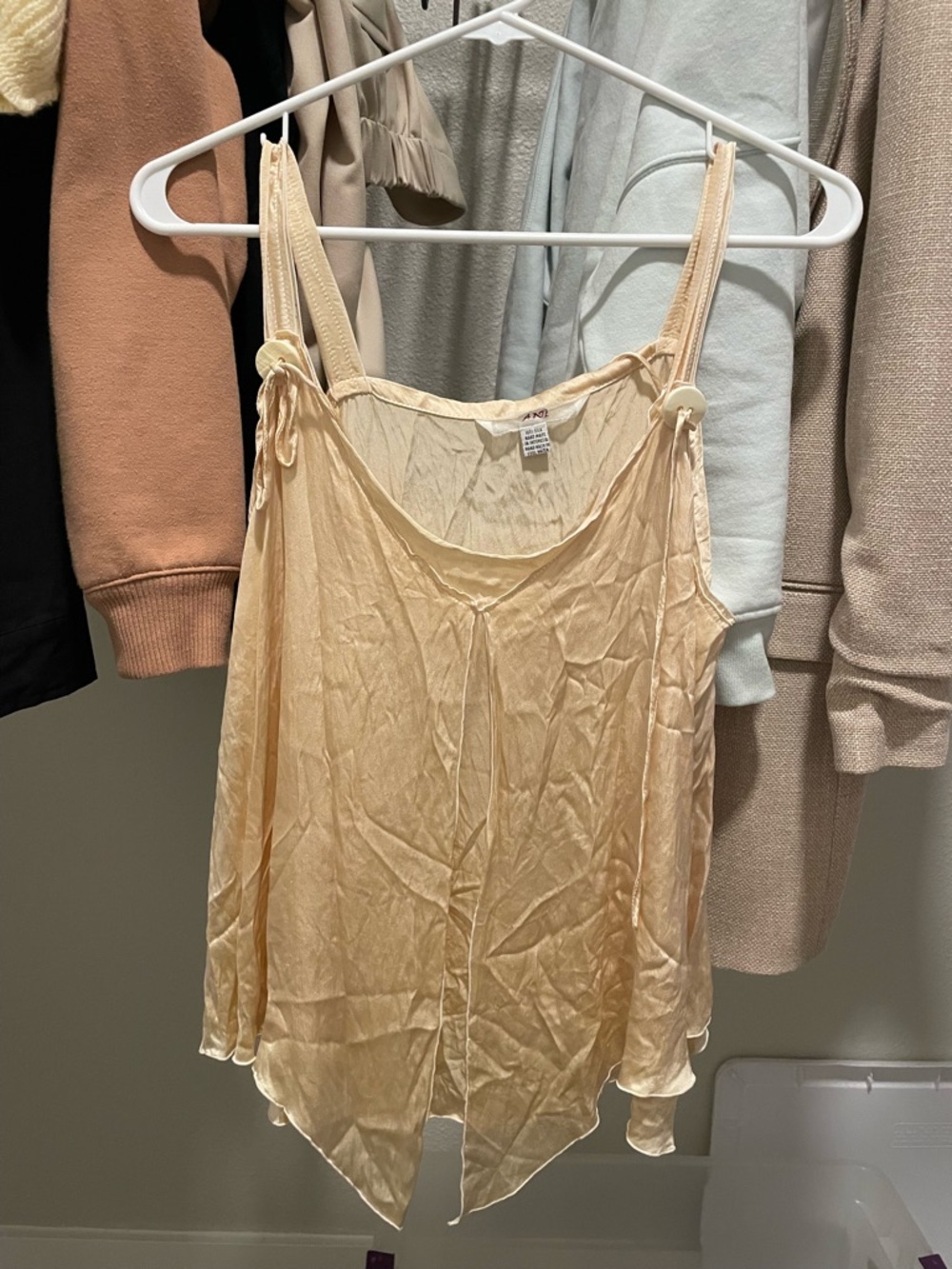 100% Satin Tie-Shoulder Cami Top